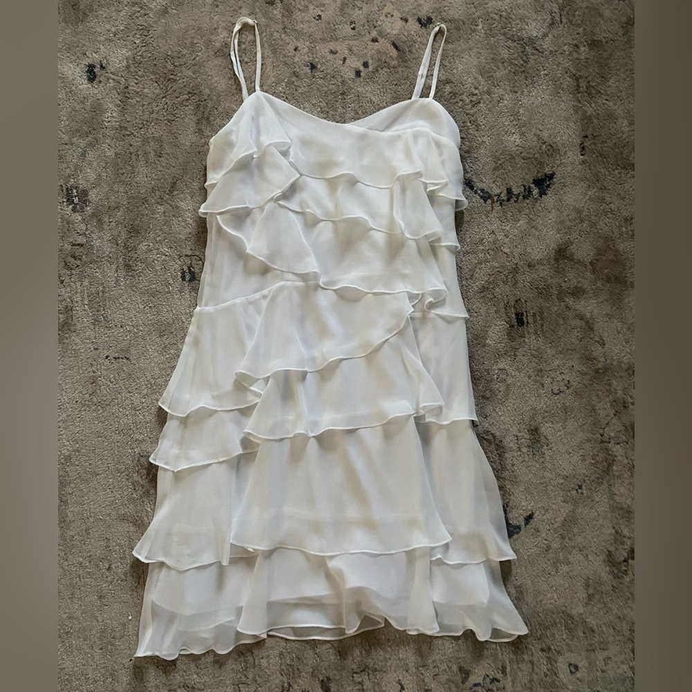 Calvin Klein White Ruffle Dress